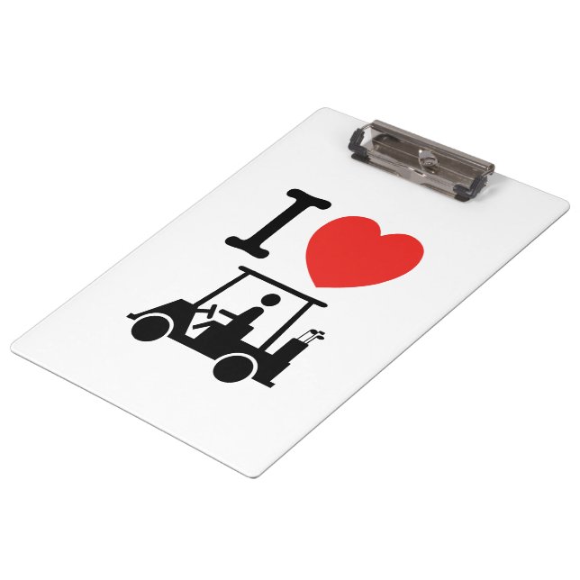 Carpeta De Pinza Carro de golf I Heart (Love) (Angular)