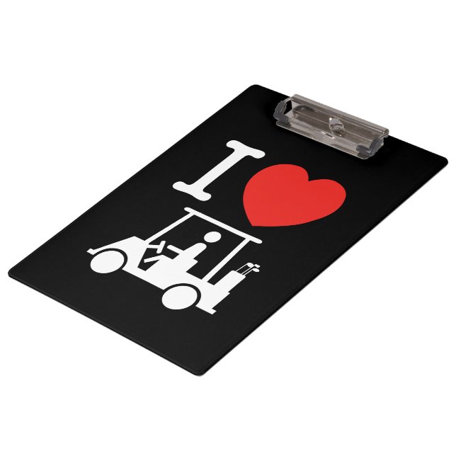 Carpeta De Pinza Carro de golf I Heart (Love) (Angular)