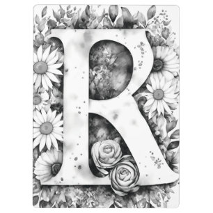 Carpeta De Pinza Carta personalizada R de profesor de acuarela flor