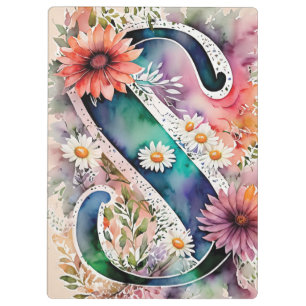 Carpeta De Pinza Carta personalizada S Floral acuarela del profesor