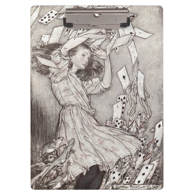 Carpeta De Pinza Cartas Victorianas de Retro Alice Caídas Diseño (Anverso)
