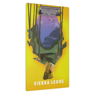 Carpeta De Pinza cartel de viaje de mapa ilustrado de sierra leone