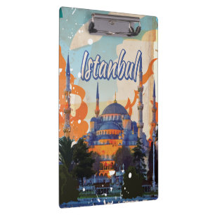 Carpeta De Pinza Cartel de viaje vintage de la Mezquita Aya Sophia 