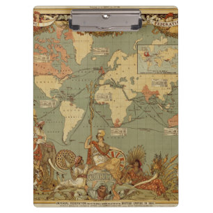 Carpeta De Pinza Cartel del mapa mundial del Imperio Británico de 1