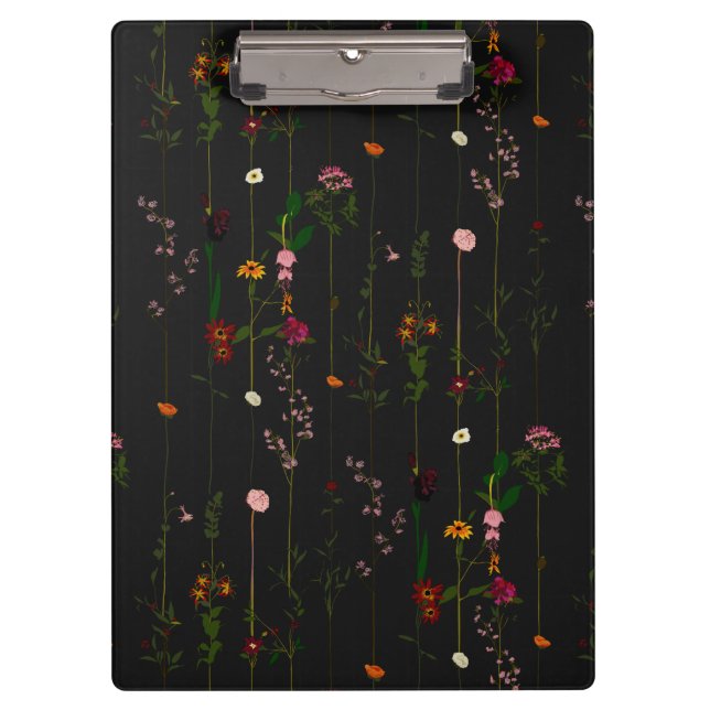 Carpeta De Pinza Cartera floral - Oscuro (Anverso)