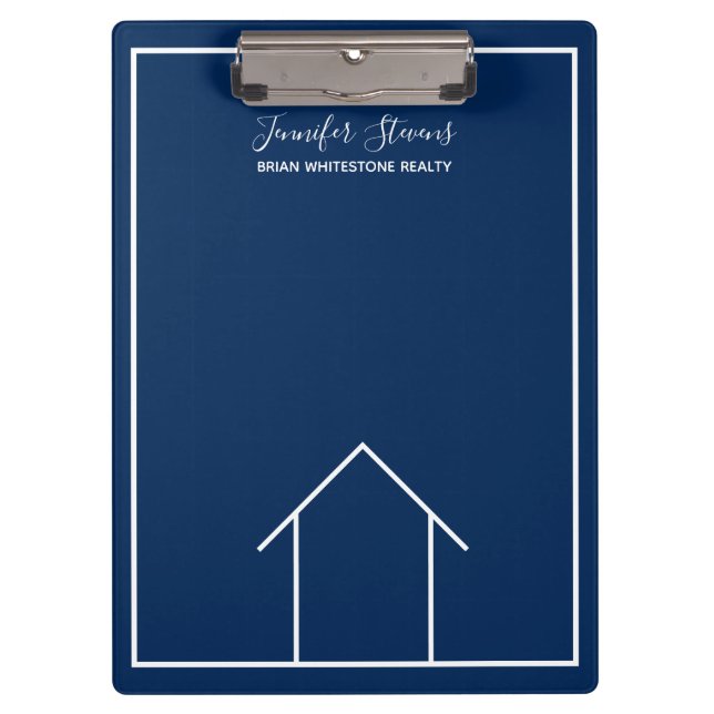 Carpeta De Pinza Casa abierta de Personalizado de Blue Real Estate  (Anverso)