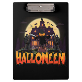 Carpeta De Pinza Casa de calabaza asustada, Halloween