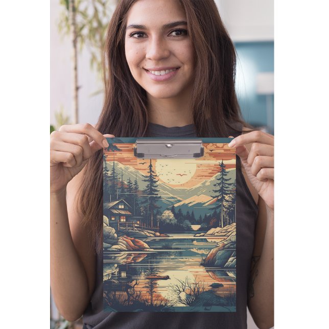 Carpeta De Pinza Casa de montaña Escandinavia Retro Art (Subido por el creador)