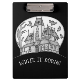 Carpeta De Pinza Casa embrujada y murciélagos de Halloween 
