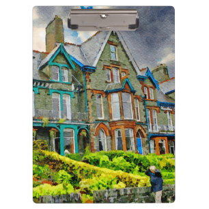 Carpeta De Pinza Casa victoriana en Keswick pintada con acuarela