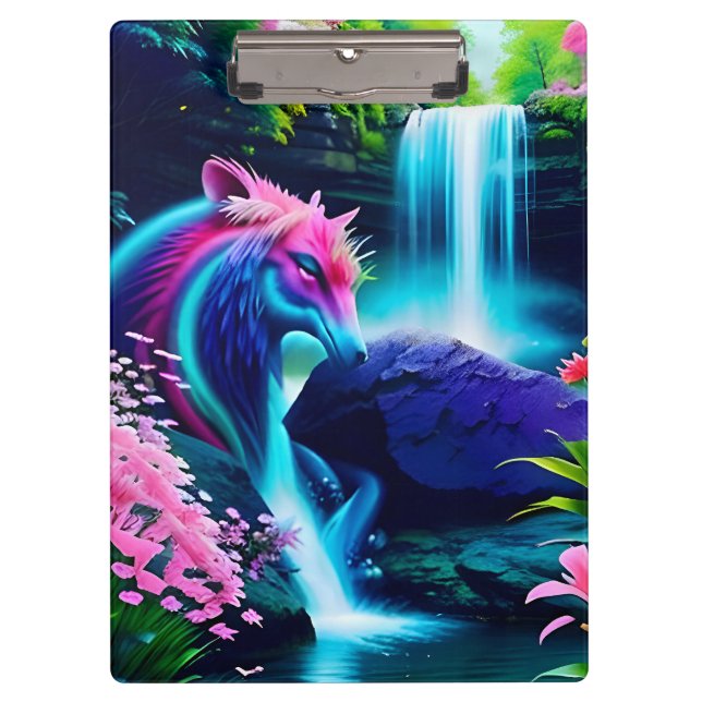 Carpeta De Pinza Cascada mágica y flores dos (Anverso)