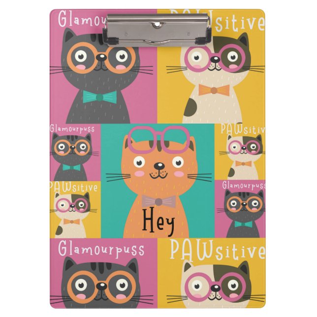 Carpeta De Pinza Cat Dice Hey Funny Memes Clipboard (Anverso)
