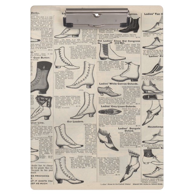 Carpeta De Pinza Catálogo de zapatos de mujeres de la época - Moda  (Anverso)
