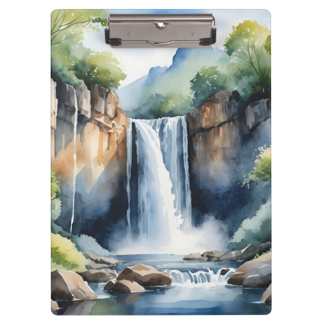 Carpeta De Pinza Catarata pintada con acuarela (Anverso)