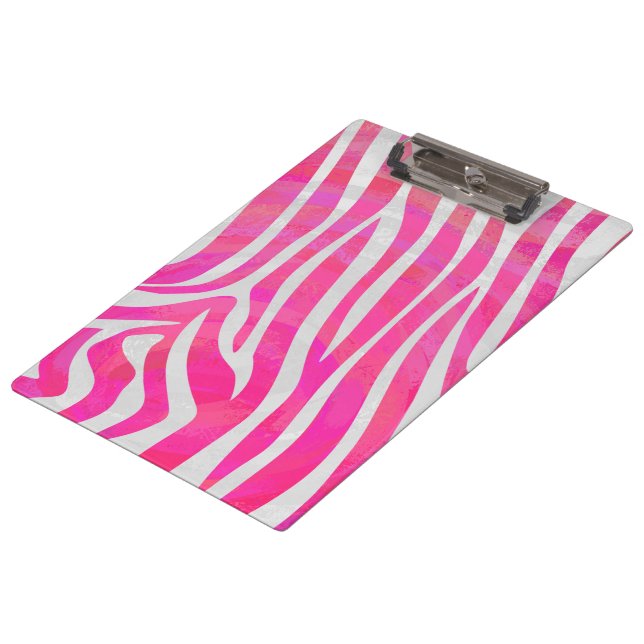 Carpeta De Pinza Cebra Estampado Rosa Fucsia y Blanco (Angular)