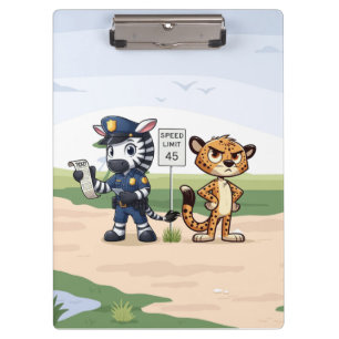 Carpeta De Pinza cebra y guepardo policías lindos