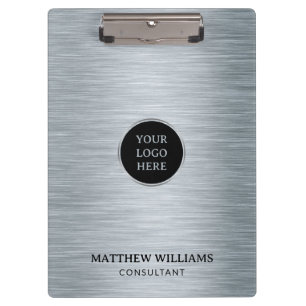 Carpeta De Pinza Cepillado gris Metalizado
