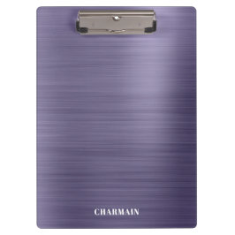 Carpeta De Pinza Cepillo simple Metalizado medianoche