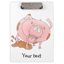 Carpeta De Pinza Cerdo lúdico en un charco fangoso