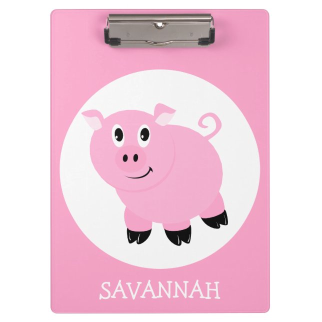 Carpeta De Pinza Cerdo Personalizado rosa Chicas personalizados (Anverso)