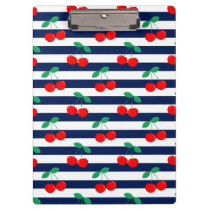 Carpeta De Pinza Cerezas y rayas vintage de verano lindas
