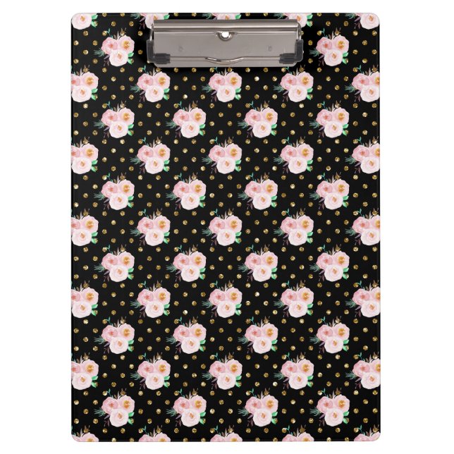 Carpeta De Pinza Chalkboard Floral (Anverso)