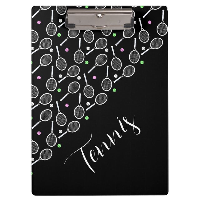 Carpeta De Pinza Chaquetas de tenis y bolas negras (Anverso)