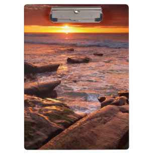 Carpeta De Pinza Charcas de marea al atardecer, California