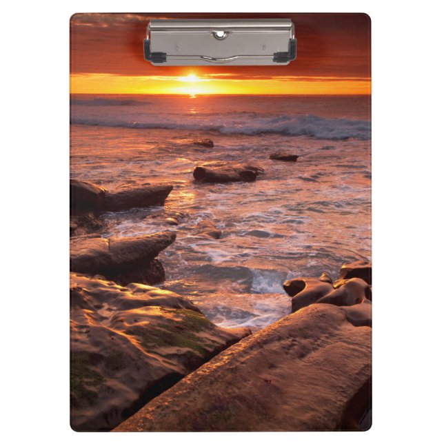 Carpeta De Pinza Charcas de marea al atardecer, California (Anverso)