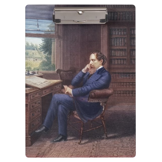 Carpeta De Pinza Charles Dickens en su estudio (Anverso)