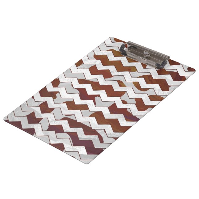 Carpeta De Pinza Chevron Cow Brown and White Print (Angular)