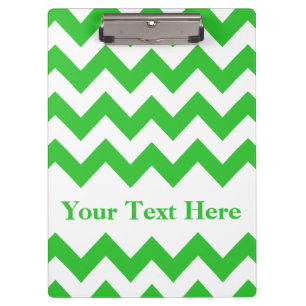 Carpeta De Pinza Chevron negrita verde con texto de personalizable