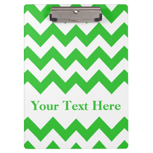 Carpeta De Pinza Chevron negrita verde con texto de personalizable (Anverso)