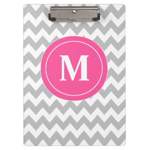 Carpeta De Pinza Chevron rosado gris personalizado