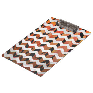Carpeta De Pinza Chevron Tiger Hot naranja y Black Print