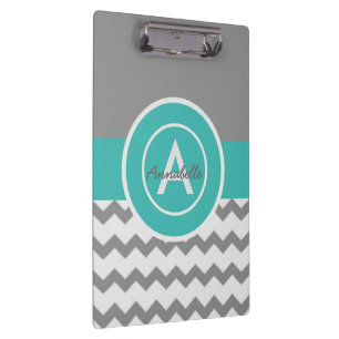 Carpeta De Pinza Chevron verde azulado gris