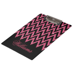 Carpeta De Pinza Chevron zigzag chismoso purpurina de imitación ro