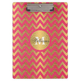 Carpeta De Pinza Chevron zigzag purpurina de oro de moda