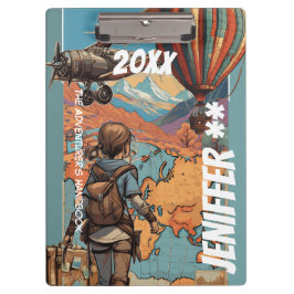 Carpeta De Pinza Chica Aventurera, Tema de Viaje Personalizado