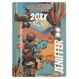 Carpeta De Pinza Chica Aventurera, Tema de Viaje Personalizado
