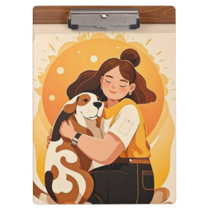Carpeta De Pinza Chica encantador y abrazo de perros