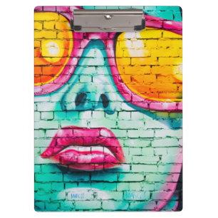 Carpeta De Pinza Chica grafiti arte urbano arte pop rosa turquesa
