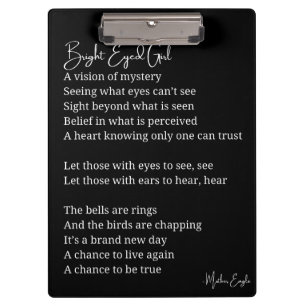 Carpeta De Pinza Chica Ojo brillante Poema Inspirador Decoración de