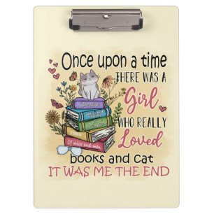 Carpeta De Pinza Chica que ama los libros y los gatos