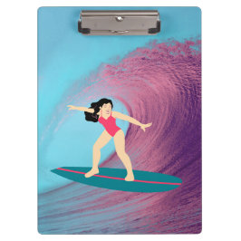 Carpeta De Pinza Chica surfeando al atardecer.