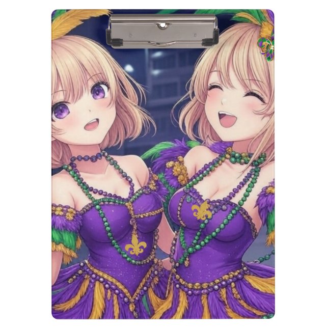 Carpeta De Pinza Chicas Anime Mardi Gras  (Anverso)