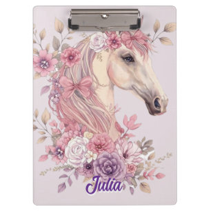 Carpeta De Pinza Chicas Lindos Caballos Flor Pastel Poni