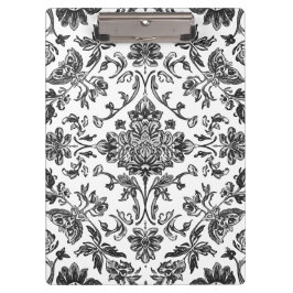 Carpeta De Pinza Chinoiserie Floral Negro y Blanco Acuarela