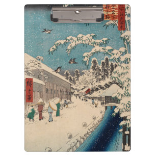 Carpeta De Pinza Chinoiserie Ukiyo-e Paisaje Japonés de Invierno co