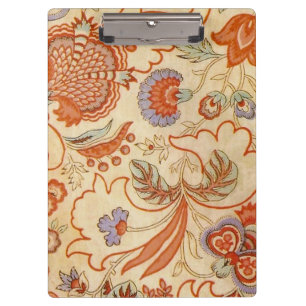 Carpeta De Pinza Chintz Floral Antiguo Terracota Francés Vintage